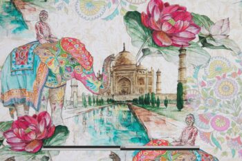 India Ganesh digitális nyomtatású pamutvászon zoom