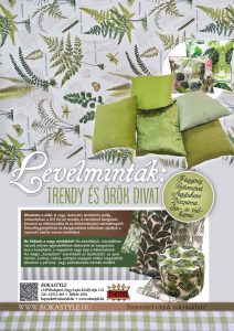 ROKA Lakástextil Veranda magazin zöld leveles