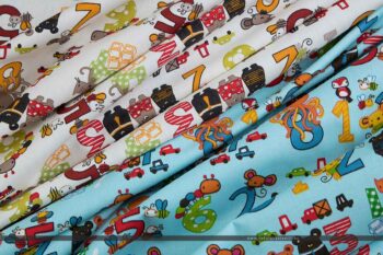 Octopus multicolor pamutvászon kék vs ekrü