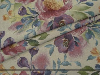 Flower fehér bútorszövet hajtott