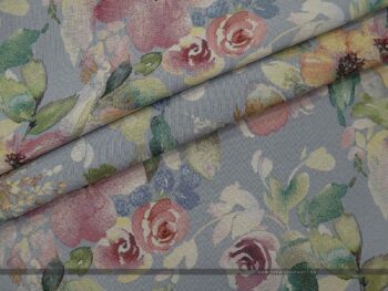 Flower szürke bútorszövet virágos mintával hajtott