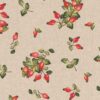 csipkebogyós dekorvászon anyag piros - világos bézs alapon