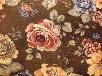 Katrin rózsás klasszikus bútorszövet barna