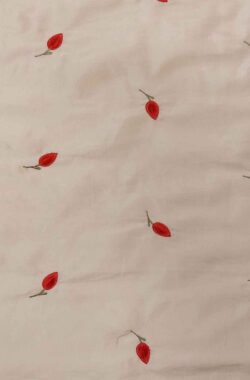 Piros bimbós anyag - taft