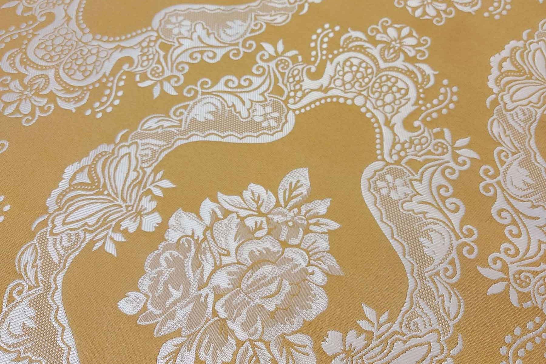 romina klasszikus bútorszövet sárga