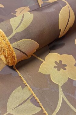 Arany virágos barna taft