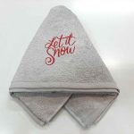 pamut törölköző snow - let it snow felirattal