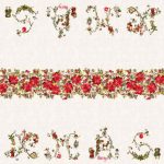 Karácsonyi ABC mikulásvirággal asztalterítő 100