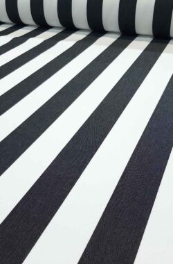 dralon fekete-fehér csíkos kültéri anyag tekercs