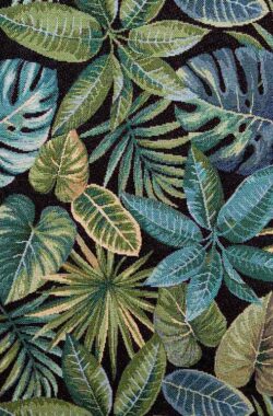 dzsungel gobelin bútorszövet fekete