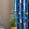 Dusty munkagépes dekorvászon kék gyerek függöny