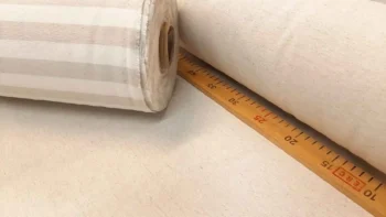 Koppenhága natúr dekorvászon 280cm Bergennel vonalzóval