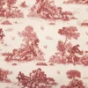 Életképes bordó dekorvászon Toile de jouy