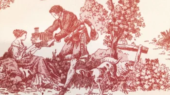 Életképes bordó dekorvászon Toile de jouy 1 zoom
