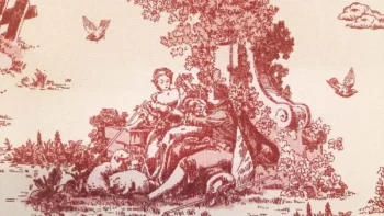 Életképes bordó dekorvászon Toile de jouy zoom2