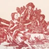 Életképes bordó dekorvászon Toile de jouy zoom3