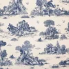 Életképes kék dekorvászon Toile de jouy