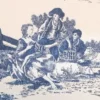 Életképes kék dekorvászon Toile de jouy zoom2