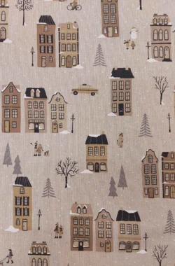 Téli karácsony jelenet dekorvászon