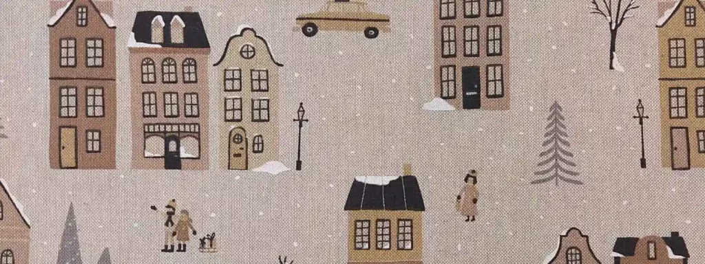 Téli karácsony jelenet dekorvászon banner