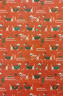 Karácsonyi tacskó pamutvászon piros