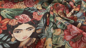 Frida Kahlo gobelin bútorszövet gyűrt