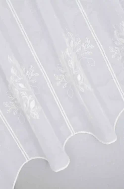 Hímzett fehér fa vitrázsfüggöny fehér C01 45 cm