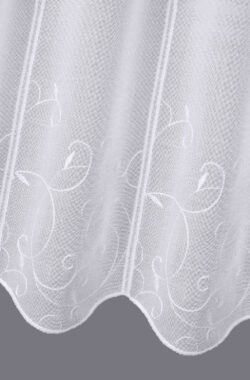 Hímzett levélinda batiszton vitrázsfüggöny