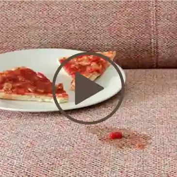 pizza folt eltávolítás aquaclean anyagból - tisztítás tiszta vízzel - video