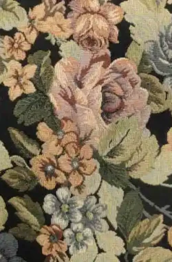 Ibis virág mintás bútorszövet C107 fekete