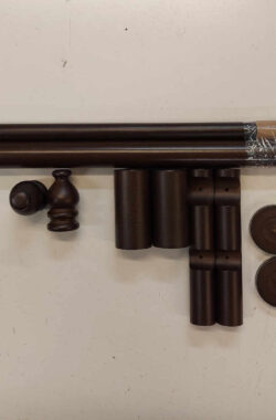 Kész dupla karnis barna 120 cm fa rúd végzáróval minden tartozék