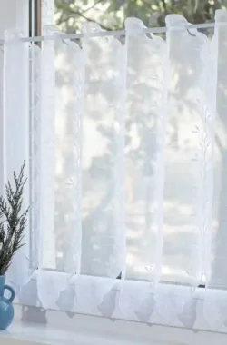 Elbe hímzett sablé vitrázsfüggöny fehér 60 cm