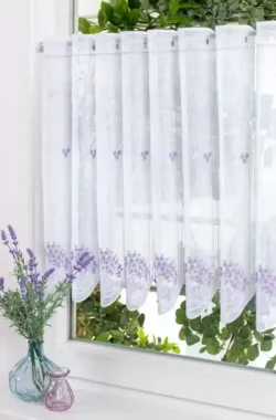 Fontana hímzett sablé vitrázsfüggöny fehér 60 cm