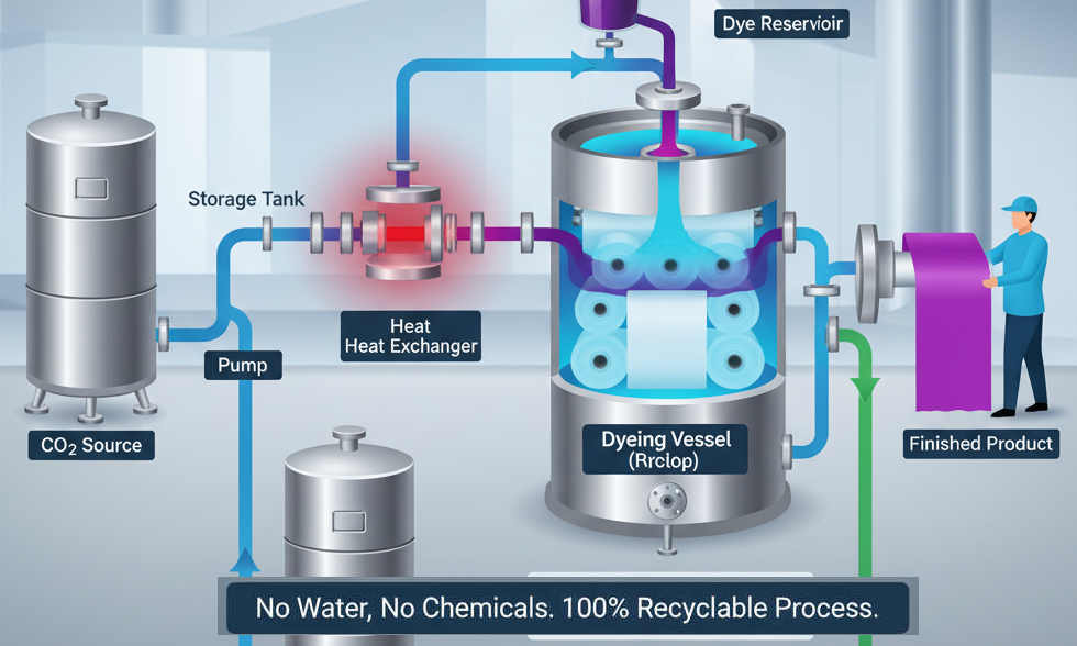 szuperkritikus CO2 festőgép folyamatábra banner
